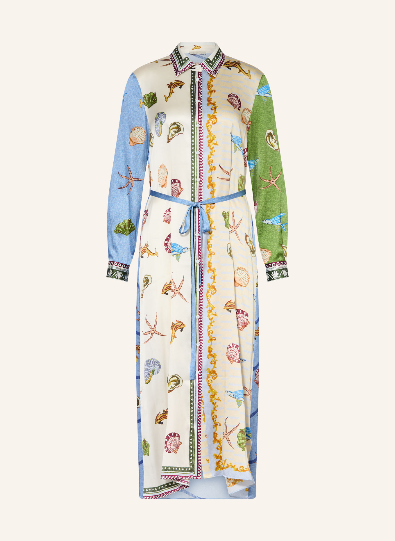 lilienfels Sukienka koszulowa z jedwabiu: NIEBIESKI / JASNOŻÓŁTY / ZIELONY