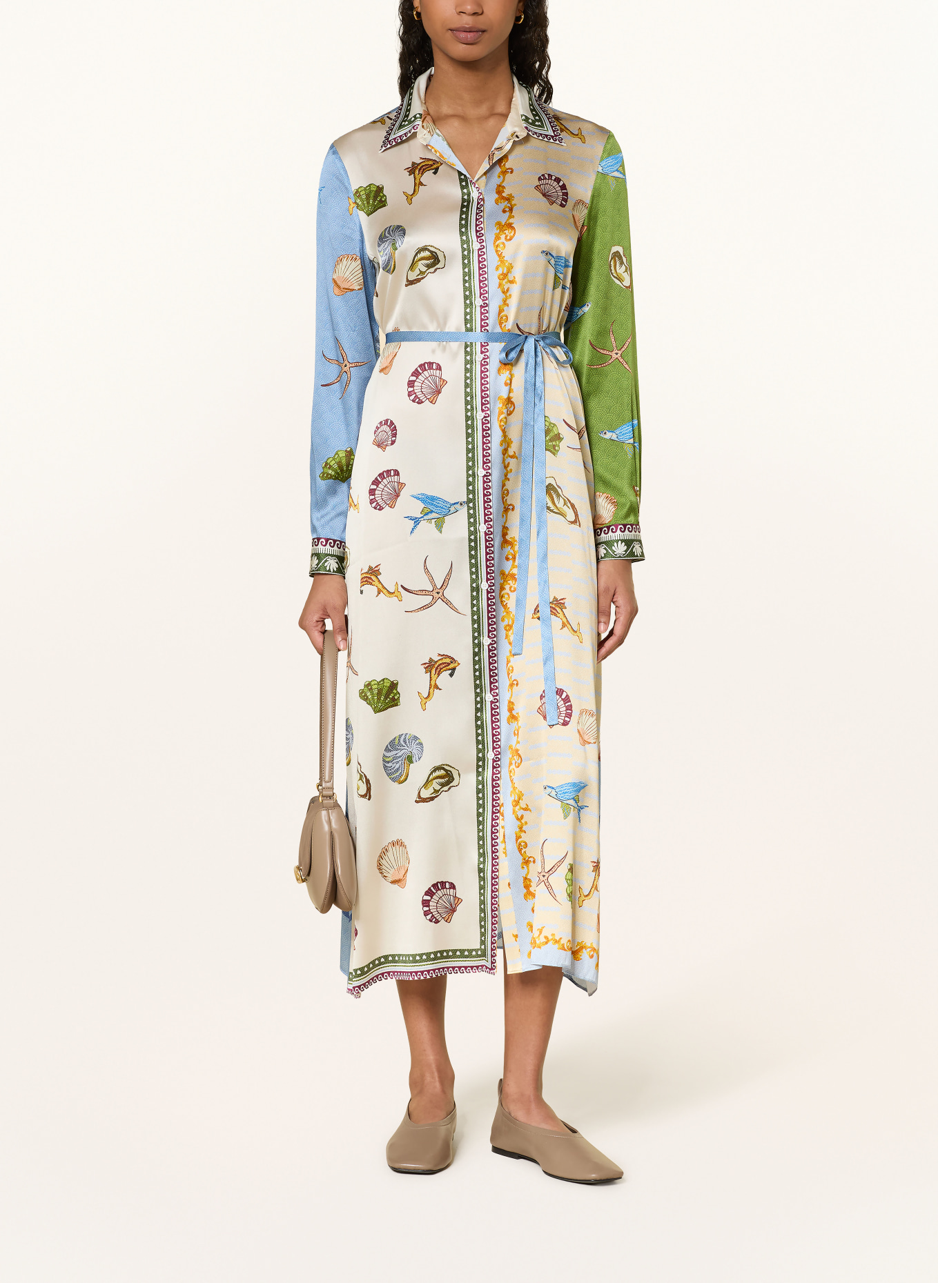 lilienfels Sukienka koszulowa z jedwabiu: NIEBIESKI / JASNOŻÓŁTY / ZIELONY