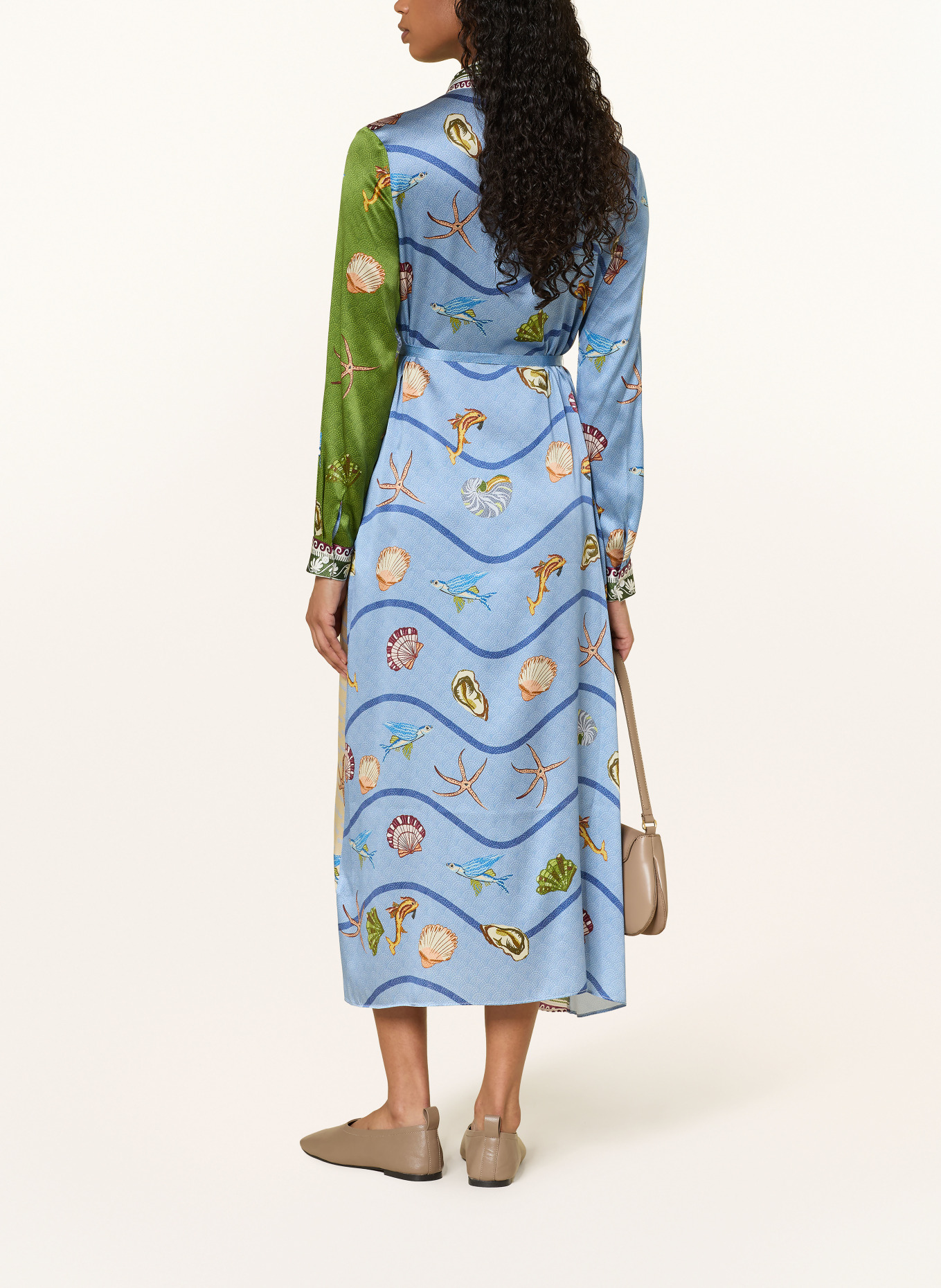 lilienfels Sukienka koszulowa z jedwabiu: NIEBIESKI / JASNOŻÓŁTY / ZIELONY